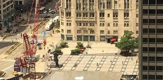 Loja da Apple de Chicago possui um MacBook Air no telhado