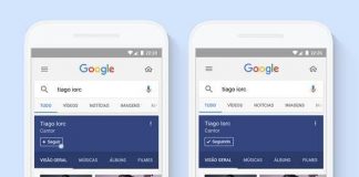 Aplicativo do Google lança botão “Seguir”