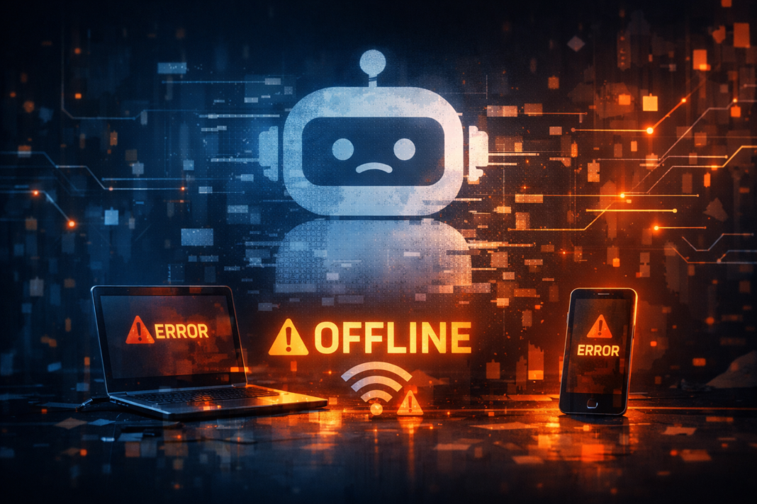 Ilustração de chatbot offline