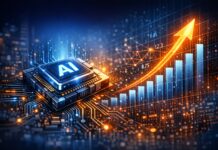 AMD Prevé Receita Recorde com Chips de IA e Enfrenta Escassez de Memória Ilustração de chips de IA e escassez de memória