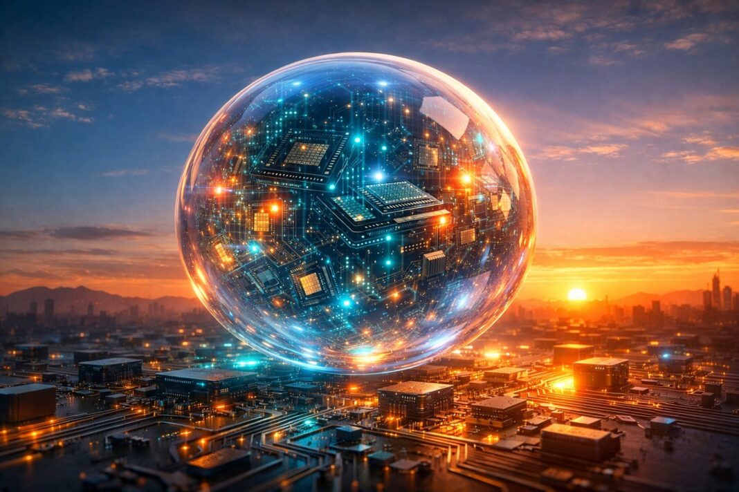 Bolha de IA prestes a explodir e componentes digitais