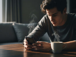 Fadiga digital: 65% dos brasileiros querem usar menos Instagram em 2026 Pessoa com celular virado para baixo representando a fadiga digital e a redução do uso de redes sociais pelos brasileiros