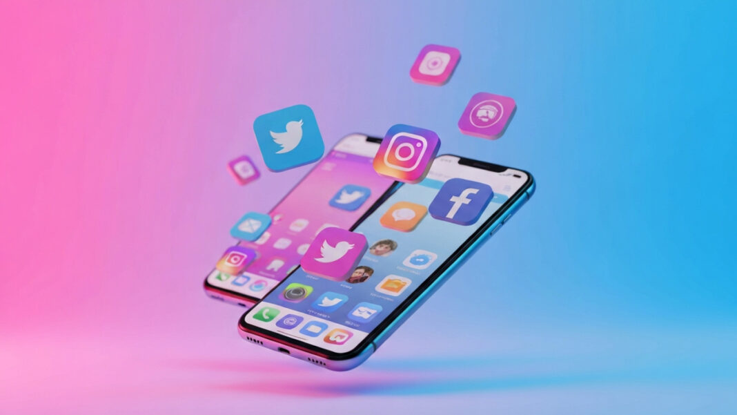 França avança para proibir redes sociais a menores de 15 anos Aplicativos de redes sociais em smartphone representando a proibição para menores de 15 anos na França