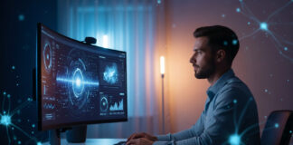 O profissional solo que opera como uma equipe inteira com IA e automação Profissional solo trabalhando com múltiplas interfaces de IA e automação