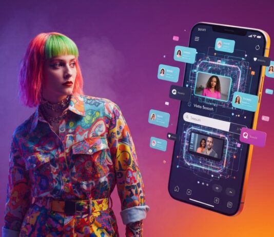 Social Search: por que a nova geração busca no TikTok em vez do Google Smartphone com interface de busca em rede social representando o fenômeno do Social Search no TikTok e Instagram