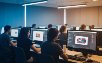 Acelera Tech abre inscrições para cursos gratuitos de tecnologia em Samambaia Sala de aula de tecnologia do Projeto Acelera Tech em Samambaia
